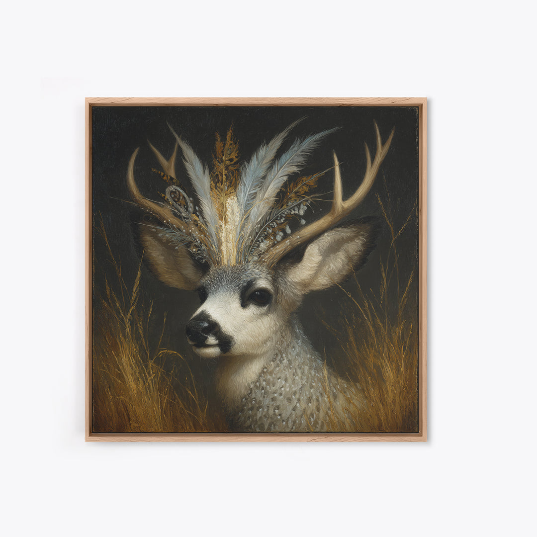 Whimsical Animal Portrait Canvas Print, Wall Art, Fine Art Print, Living Room Decor, Oil Painting, Wall Decor, WAL-1x1-95