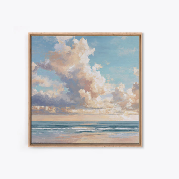 Classic Seascape with Dramatic Clouds Canvas Print, Wall Art, Art, Living Room Decor, Fine Art, Wall Clock, Large Wall Art, WAL-1x1-99
