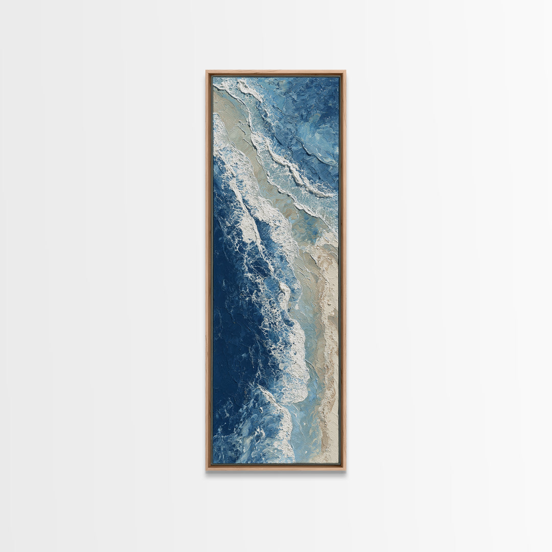 Coastal Aerial Water Study Canvas Print, Wall Art, Digital Wall Art, Living Room Decor, Fine Art, Wood Wall Art, WAL-1x3-23