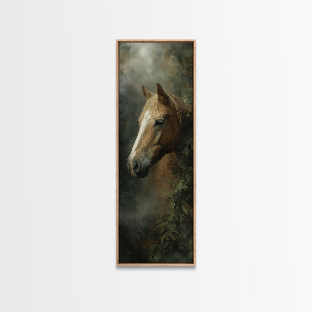 Wild Horse Portrait Canvas Print, Wall Art, Canvas, Living Room Decor, Oil Painting, Canvas Wall Art, Abstract Art, WAL-1x3-25
