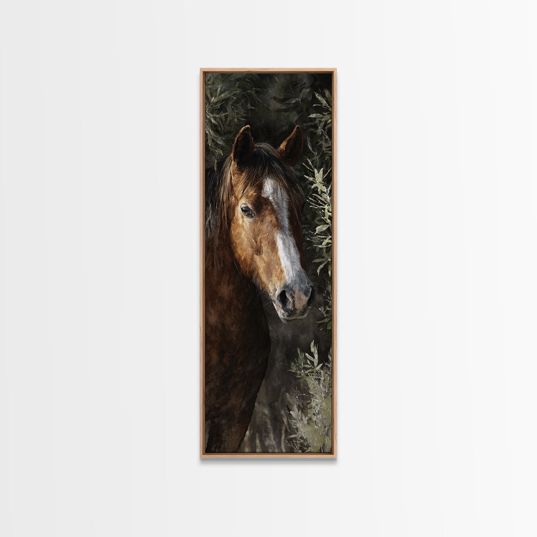 Wild Horse Portrait Canvas Print, Wall Art, Metal Wall Art, Living Room Decor, Fine Art, Digital Print, Wood Wall Art, WAL-1x3-73