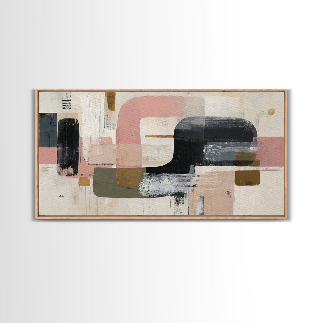 Statement Abstract with Bold Layered Brushwork Canvas Print, Wall Art, Heart, Living Room Decor, Fine Art, Home Decor Gift, WAL-2x1-21