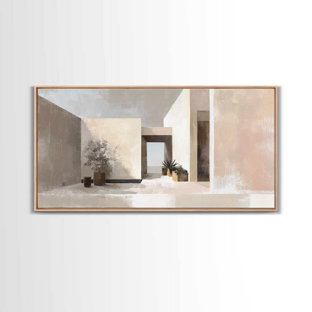 Black and White Architectural Study Framed Canvas Print, Wall Art, Contemporary Art, Living Room Decor, Fine Art, WAL-2x1-28