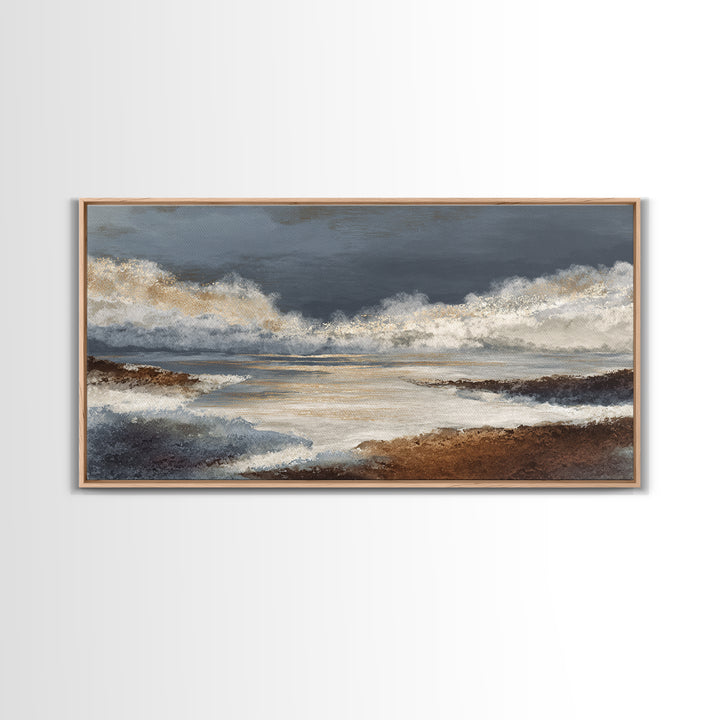 Mid Century Color Block Composition Canvas Print, Wall Art, Living Room Decor, Oil Painting, Metal Wall Art, WAL-2x1-32