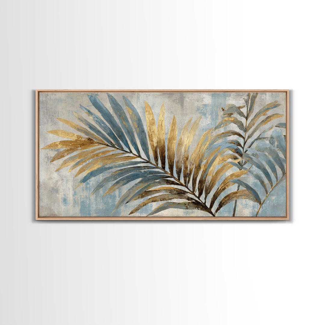 Tropical Palm Leaf Painting Canvas Print, Wall Art, Home Decor, Living Room Decor, Fine Art, Digital Wall Art, WAL-2x1-36
