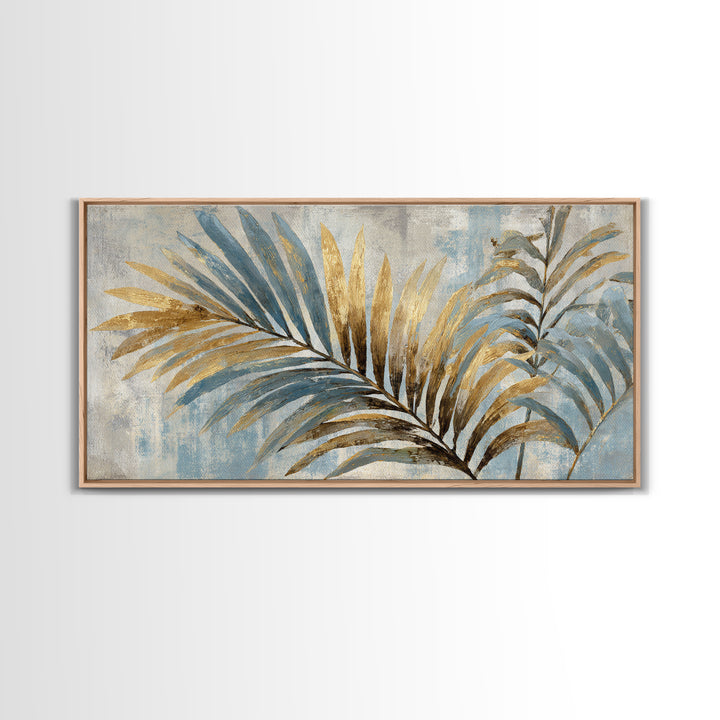 Tropical Palm Leaf Painting Canvas Print, Wall Art, Home Decor, Living Room Decor, Fine Art, Digital Wall Art, WAL-2x1-36