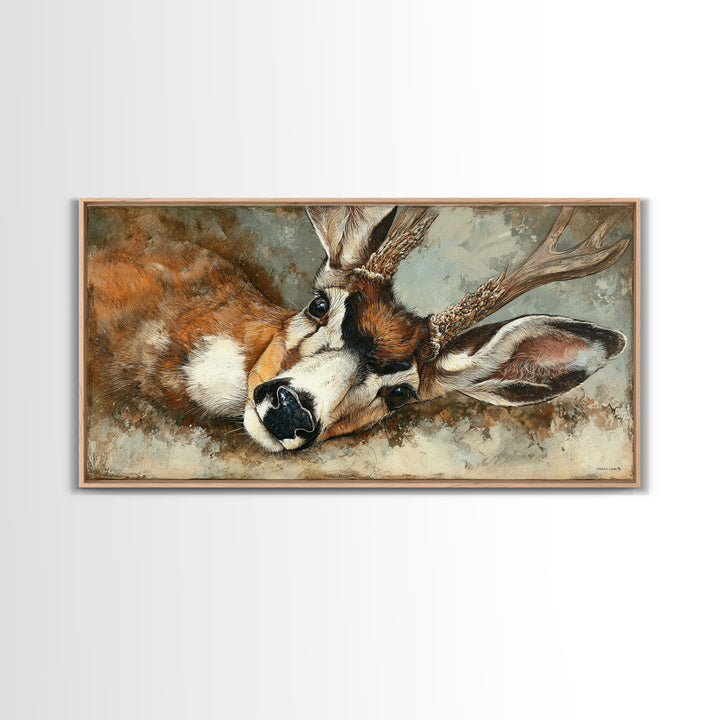 Whimsical Animal Portrait Framed Canvas Print, Wall Art, Printable Wall Art, Living Room Decor, Fine Art, Original Art, WAL-2x1-43