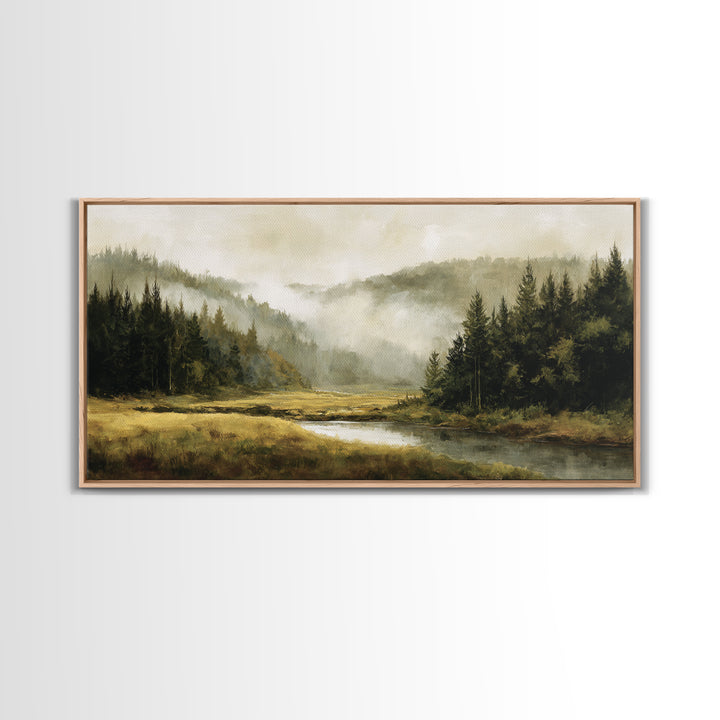 Moody Forest Landscape Canvas Print, Wall Art, Wall Decor, Living Room Decor, Fine Art, Large Wall Art, Art Deco, WAL-2x1-54
