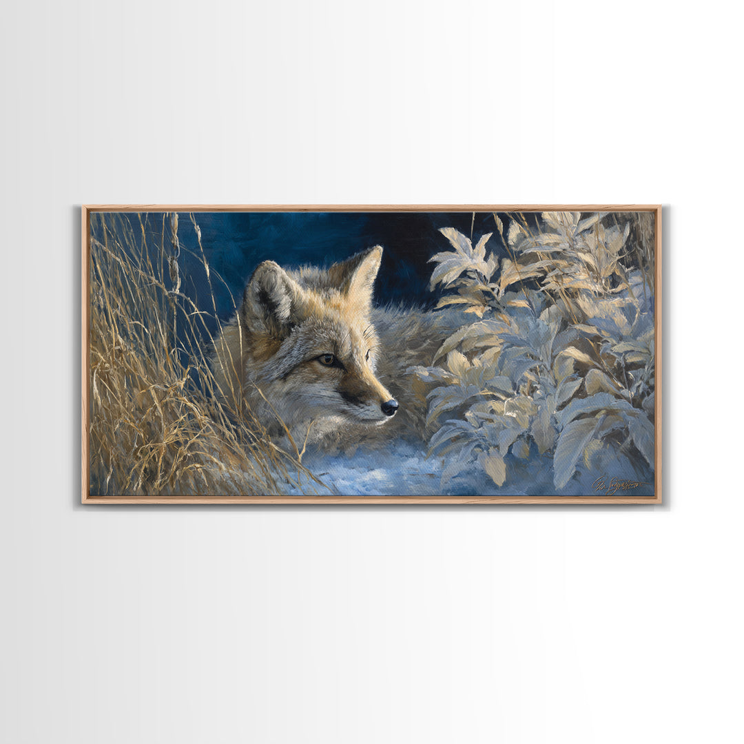 Whimsical Animal Portrait Framed Canvas Print, Wall Art, Gallery Decor, Living Room Decor, Fine Art, Home Decor, WAL-2x1-67