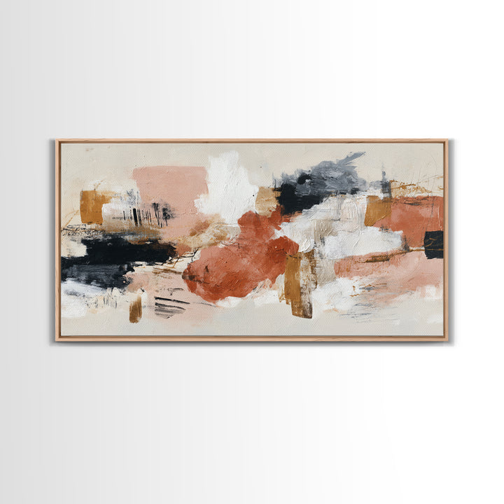 Statement Abstract with Bold Layered Brushwork Canvas Print, Wall Art, Wall Hanging, Living Room Decor, Abstract Art, WAL-2x1-69