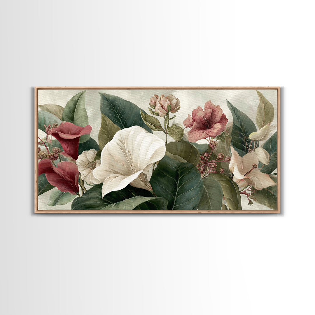 Large Botanical Print Canvas Print, Wall Art, Printable Wall Art, Living Room Decor, Oil Painting, Original Art, WAL-2x1-70