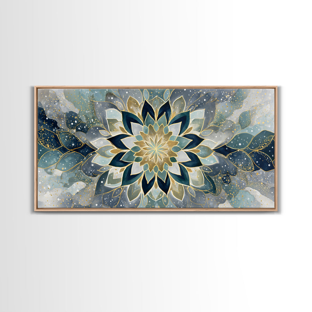 Sacred Geometry Mandala Canvas Print, Wall Art, Art Deco, Living Room Decor, Fine Art, Abstract Wall Art, Gallery Decor, WAL-2x1-89