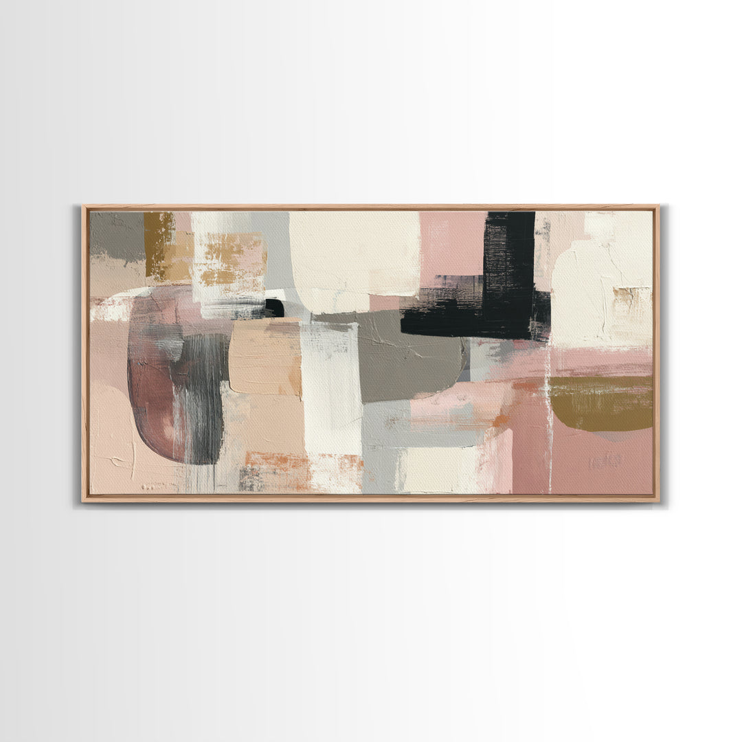 Statement Abstract with Bold Layered Brushwork Canvas Print, Wall Art, Wall Hanging, Living Room Decor, Abstract Art, WAL-2x1-93
