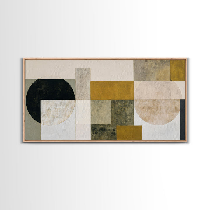 Modern Geometric Composition for Living Spaces Framed Canvas Print, Wall Art, Framed Wall Art, Living Room Decor, Fine Art, WAL-2x1-96