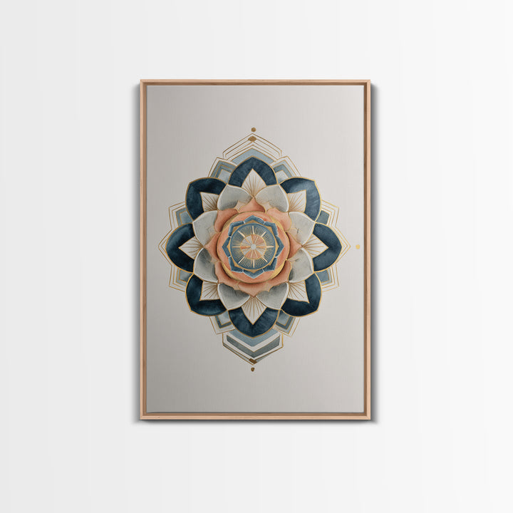 Sacred Geometry Mandala Canvas Print, Wall Art, Wall Hangings, Living Room Decor, Watercolor Art, Framed Wall Art, WAL-2x3-29