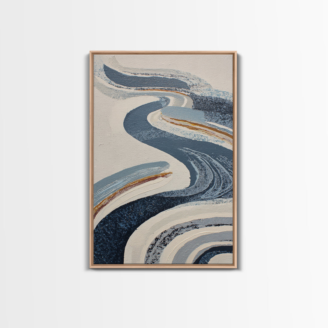 Statement Abstract with Bold Layered Brushwork Framed Canvas Print, Wall Art, Wall Clock, Living Room Decor, Abstract Art, WAL-2x3-33