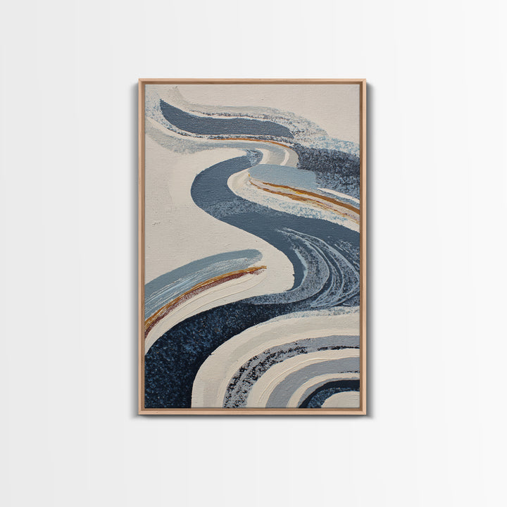 Statement Abstract with Bold Layered Brushwork Framed Canvas Print, Wall Art, Wall Clock, Living Room Decor, Abstract Art, WAL-2x3-33