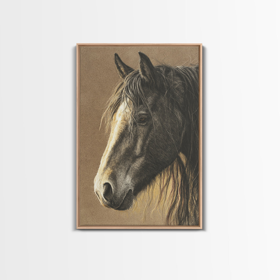 Wild Horse Portrait Canvas Print, Wall Art, Metal Wall Art, Living Room Decor, Fine Art, Digital Print, Wood Wall Art, WAL-2x3-45