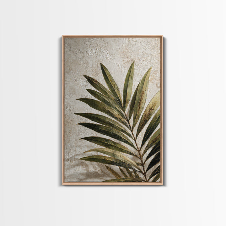 Tropical Palm Leaf Painting Framed Canvas Print, Wall Art, Home Decor, Living Room Decor, Fine Art, Digital Wall Art, WAL-2x3-48