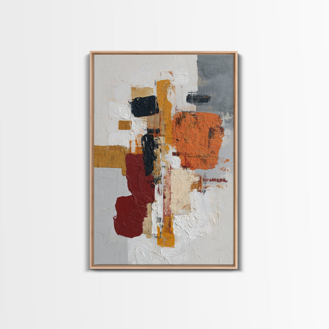Statement Abstract with Bold Layered Brushwork Canvas Print, Wall Art, Framed Wall Art, Living Room Decor, Fine Art, WAL-2x3-57