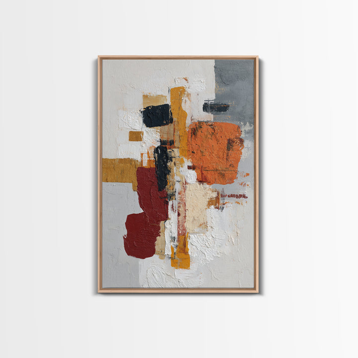 Statement Abstract with Bold Layered Brushwork Canvas Print, Wall Art, Framed Wall Art, Living Room Decor, Fine Art, WAL-2x3-57
