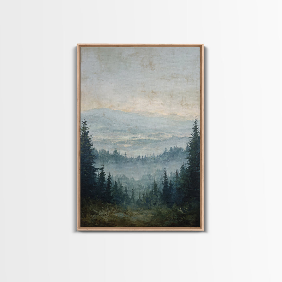 Moody Forest Landscape Canvas Print, Wall Art, Heart, Living Room Decor, Fine Art, Home Decor Gift, Original Art, WAL-2x3-66
