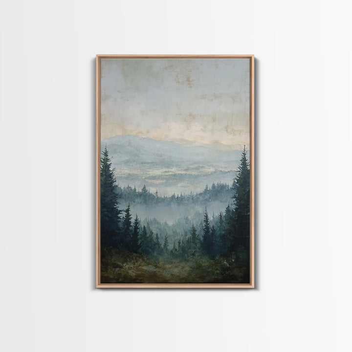 Moody Forest Landscape Canvas Print, Wall Art, Heart, Living Room Decor, Fine Art, Home Decor Gift, Original Art, WAL-2x3-66