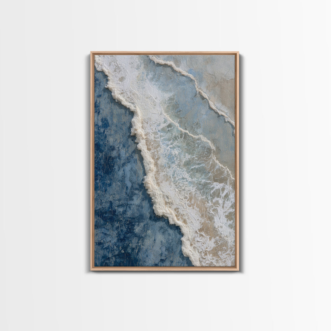Coastal Aerial Water Study Canvas Print, Wall Art, Large Wall Art, Living Room Decor, Fine Art, Abstract Wall Art, WAL-2x3-67
