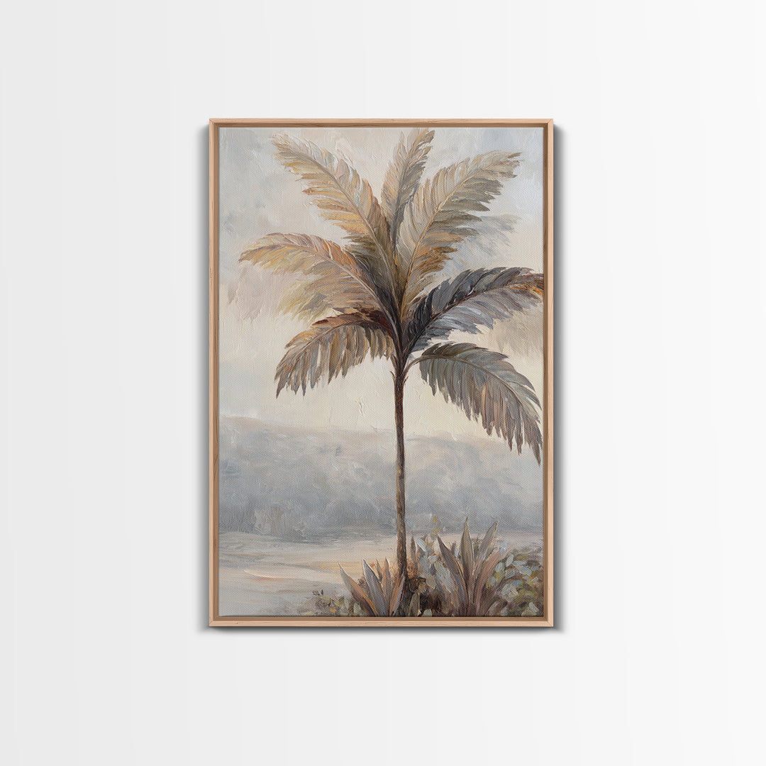 Tropical Palm Leaf Painting Canvas Print, Wall Art, Heart, Living Room Decor, Fine Art, Home Decor Gift, Original Art, WAL-2x3-72