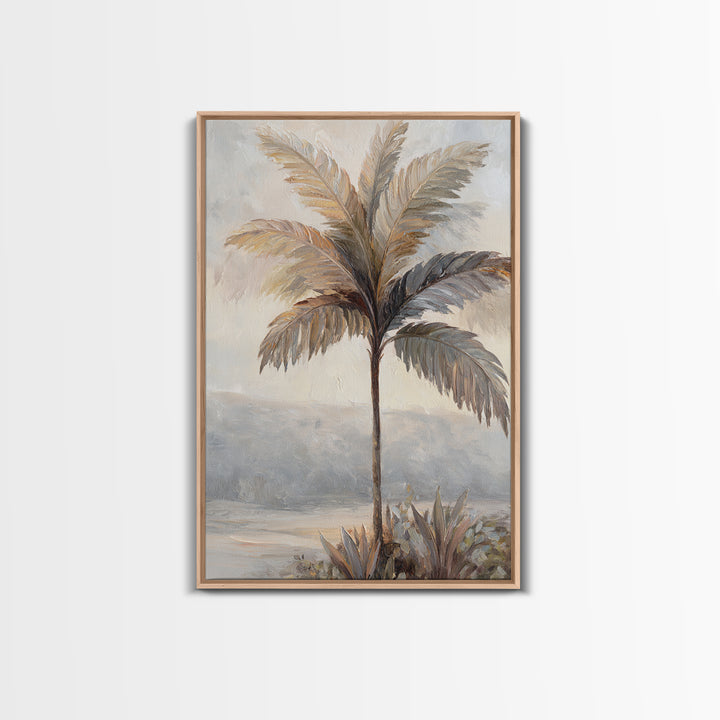 Tropical Palm Leaf Painting Canvas Print, Wall Art, Heart, Living Room Decor, Fine Art, Home Decor Gift, Original Art, WAL-2x3-72