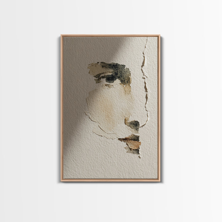 Minimal Line Portrait Canvas Print, Wall Art, Mid Century Modern, Living Room Decor, Fine Art, Textured Wall Art, WAL-2x3-86