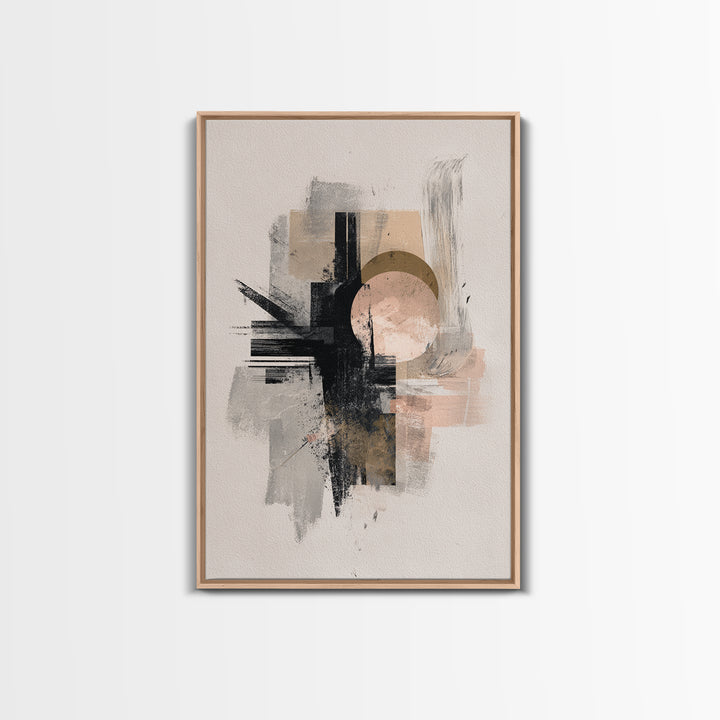 Statement Abstract with Bold Layered Brushwork Canvas Print, Wall Art, Canvas, Living Room Decor, Abstract Art, WAL-2x3-9