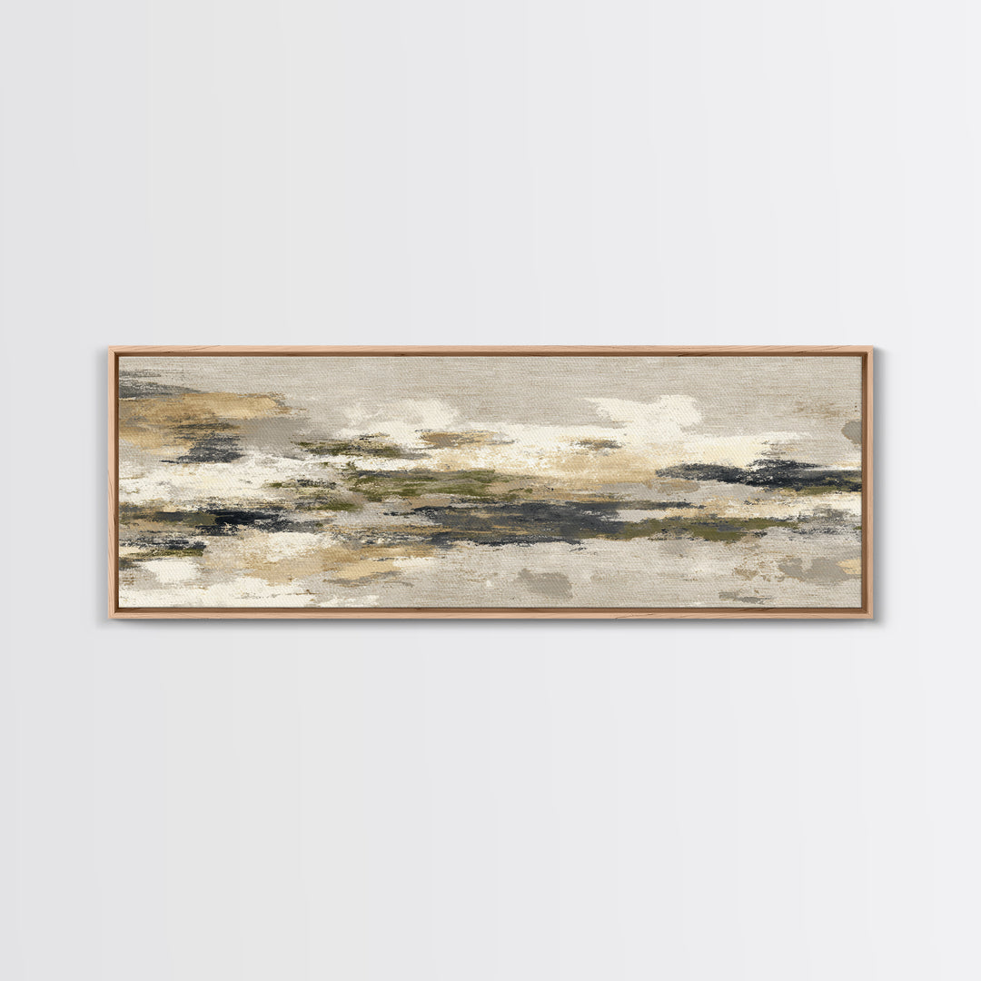 Urban Skyline in Muted Evening Color Framed Canvas Print, Wall Art, Art Print, Living Room Decor, Abstract Art, WAL-3x1-10