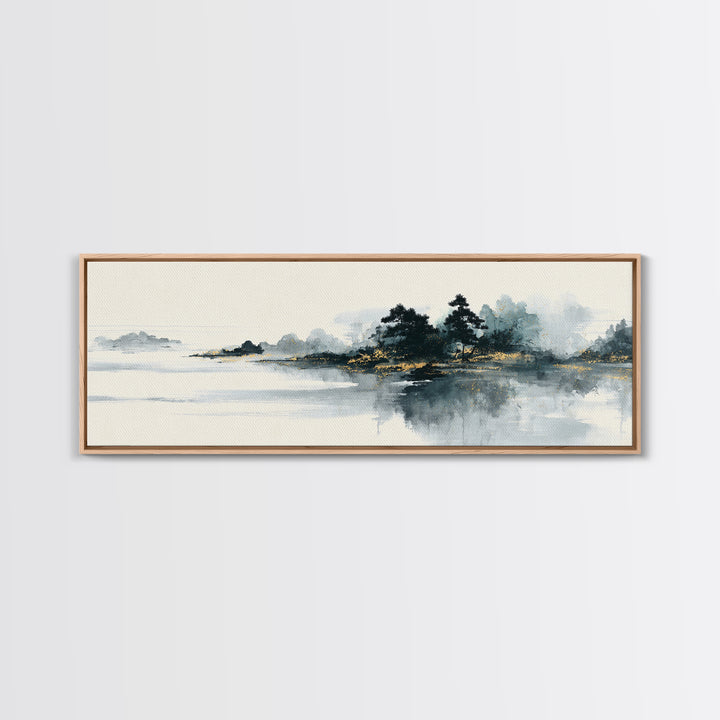 Monochrome Ink Crane Composition Canvas Print, Wall Art, Original Art, Living Room Decor, Fine Art, Modern Decor, WAL-3x1-16