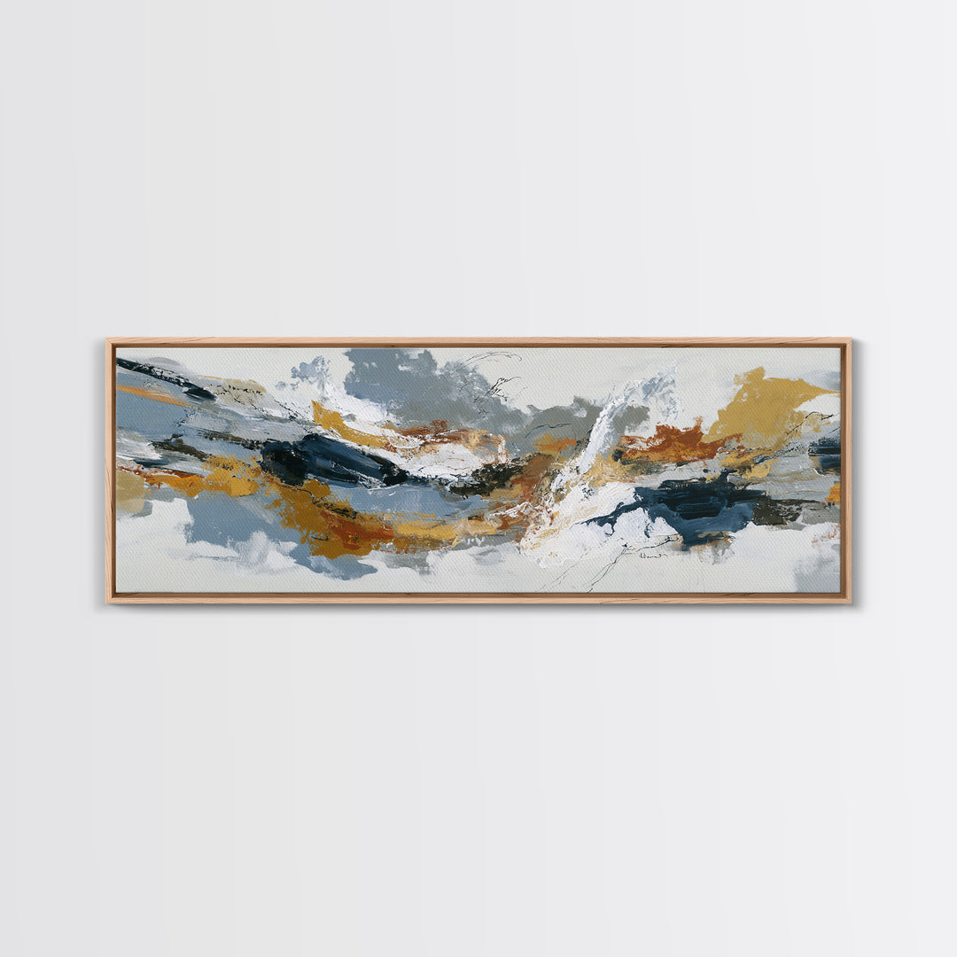 Statement Abstract with Bold Layered Brushwork Canvas Print, Wall Art, Textured Wall Art, Living Room Decor, WAL-3x1-17