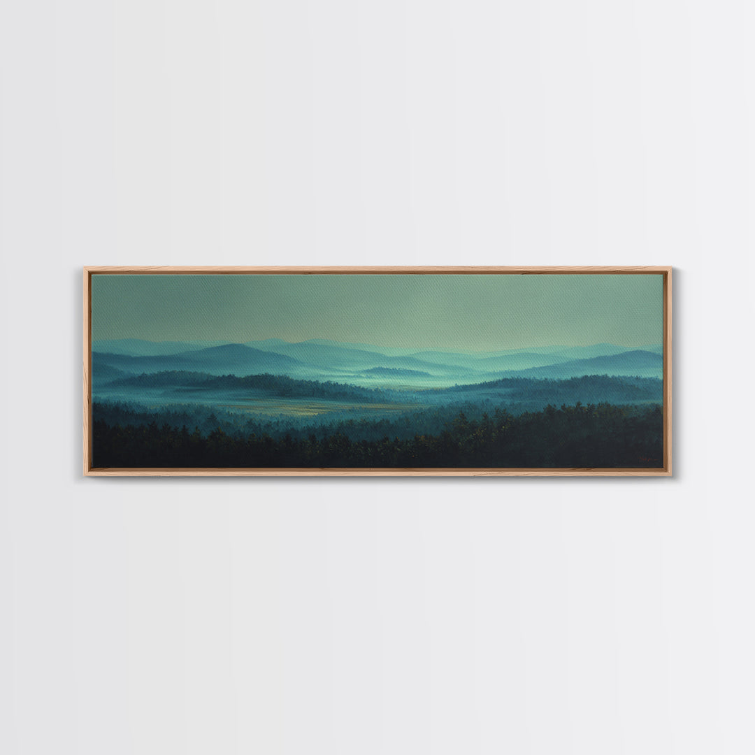 Moody Forest Landscape Framed Canvas Print, Wall Art, Canvas, Living Room Decor, Fine Art, Canvas Wall Art, Abstract Art, WAL-3x1-2
