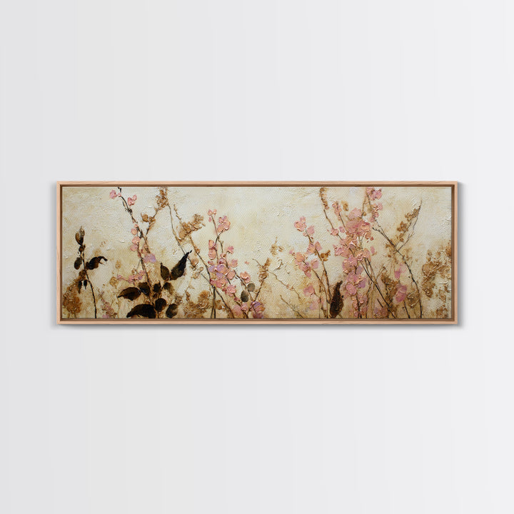 Soft Floral Oil Painting Canvas Print, Wall Art, Digital Print, Living Room Decor, Fine Art, Luxury Decor, Textured Painting, WAL-3x1-21