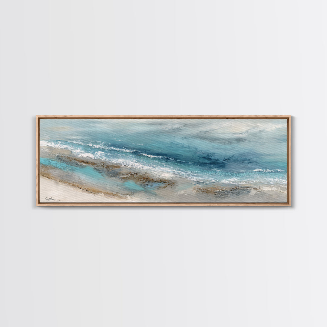 Coastal Aerial Water Study Canvas Print, Wall Art, Fine Art Print, Living Room Decor, Fine Art, Wall Decor, Painting, WAL-3x1-3