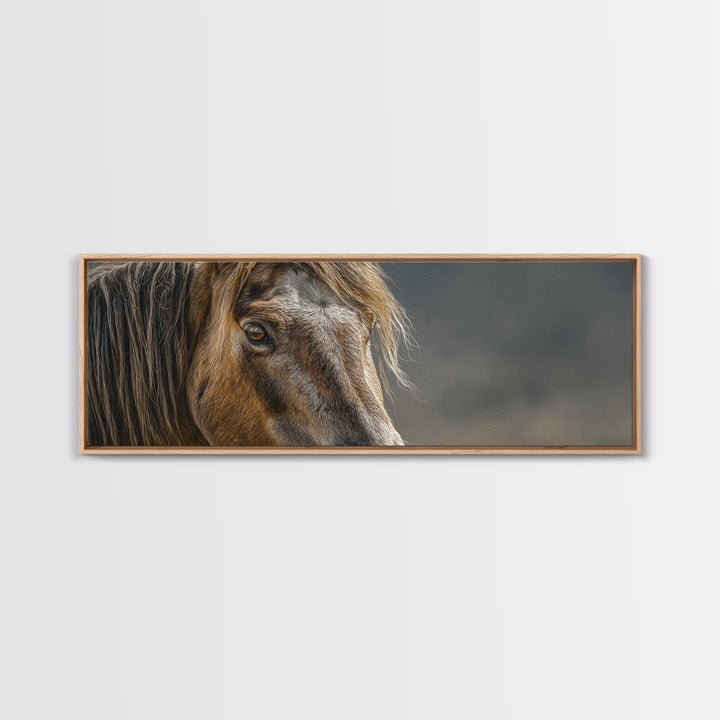 Wild Horse Portrait Framed Canvas Print, Wall Art, Prints Wall Art, Living Room Decor, Fine Art, Textured Painting, WAL-3x1-53