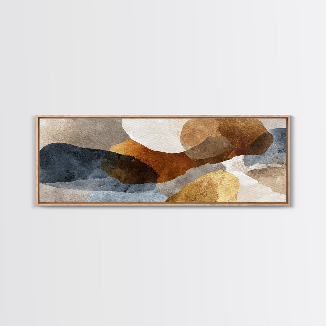 Luxury Neutral Plaster Texture Abstract Framed Canvas Print, Wall Art, Statement Artwork, Living Room Decor, Abstract Art, WAL-3x1-7