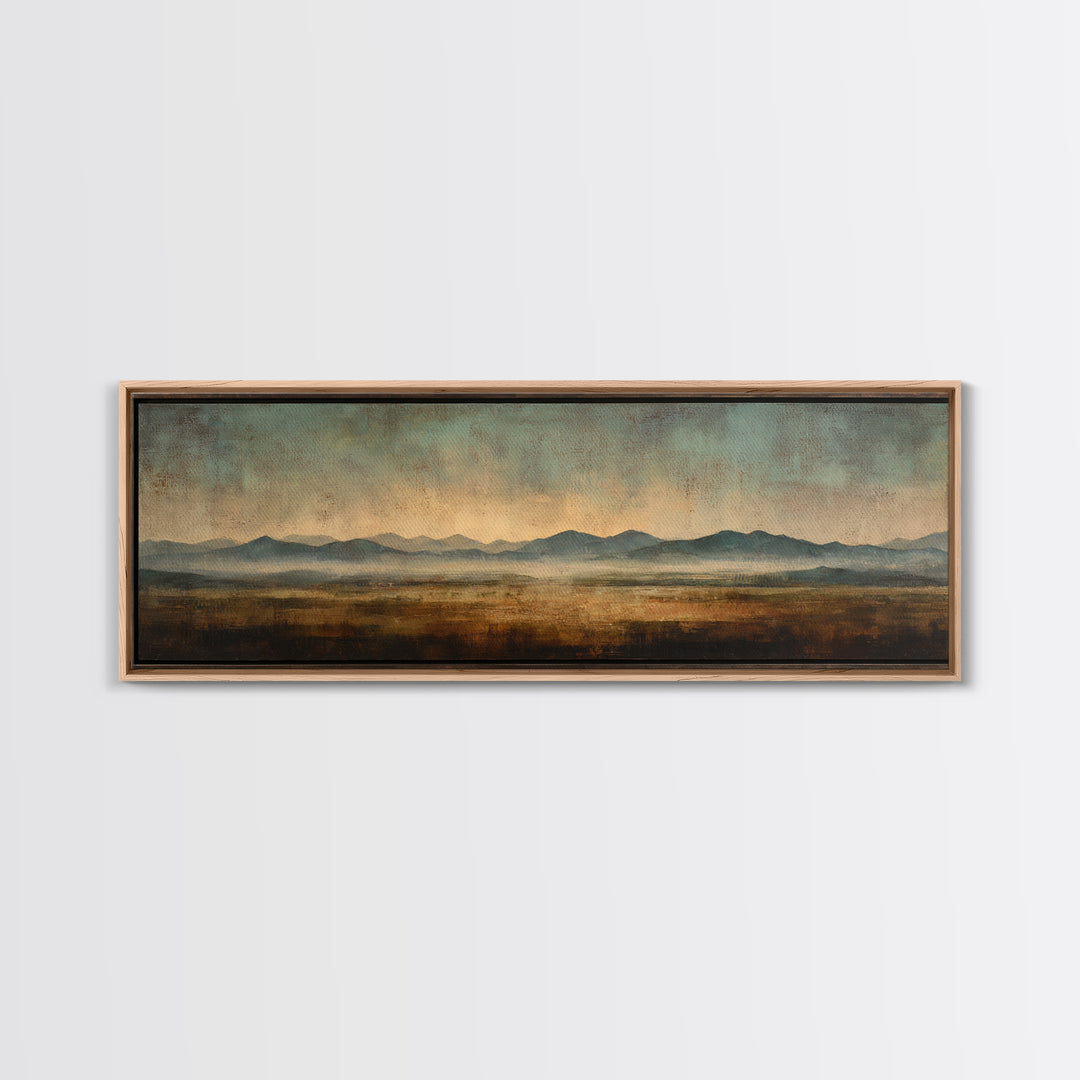 Desert Landscape in Warm Terracotta Tones Canvas Print, Wall Art, Metal Wall Art, Living Room Decor, Oil Painting, WAL-3x1-71