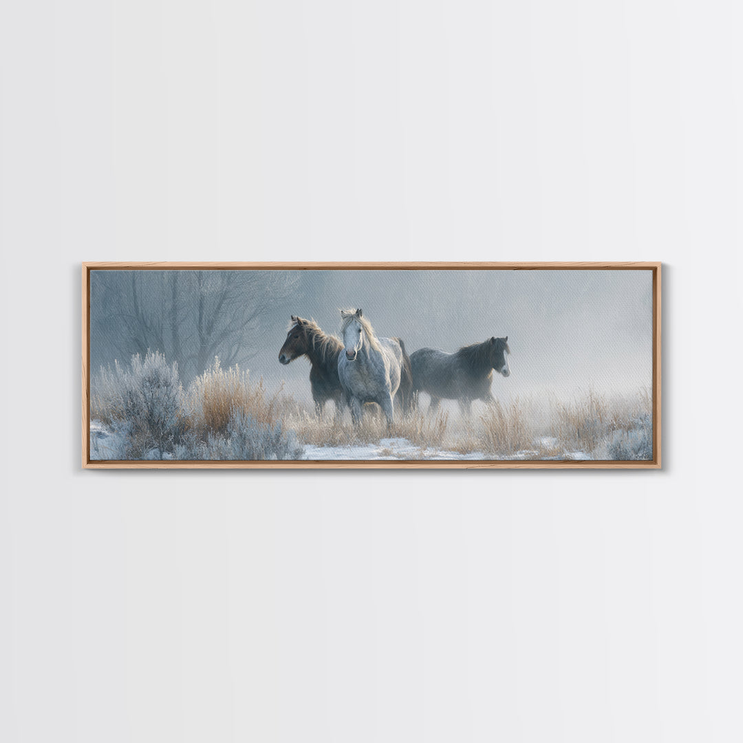 Wild Horse Portrait Framed Canvas Print, Wall Art, Prints Wall Art, Living Room Decor, Fine Art, Textured Painting, WAL-3x1-77