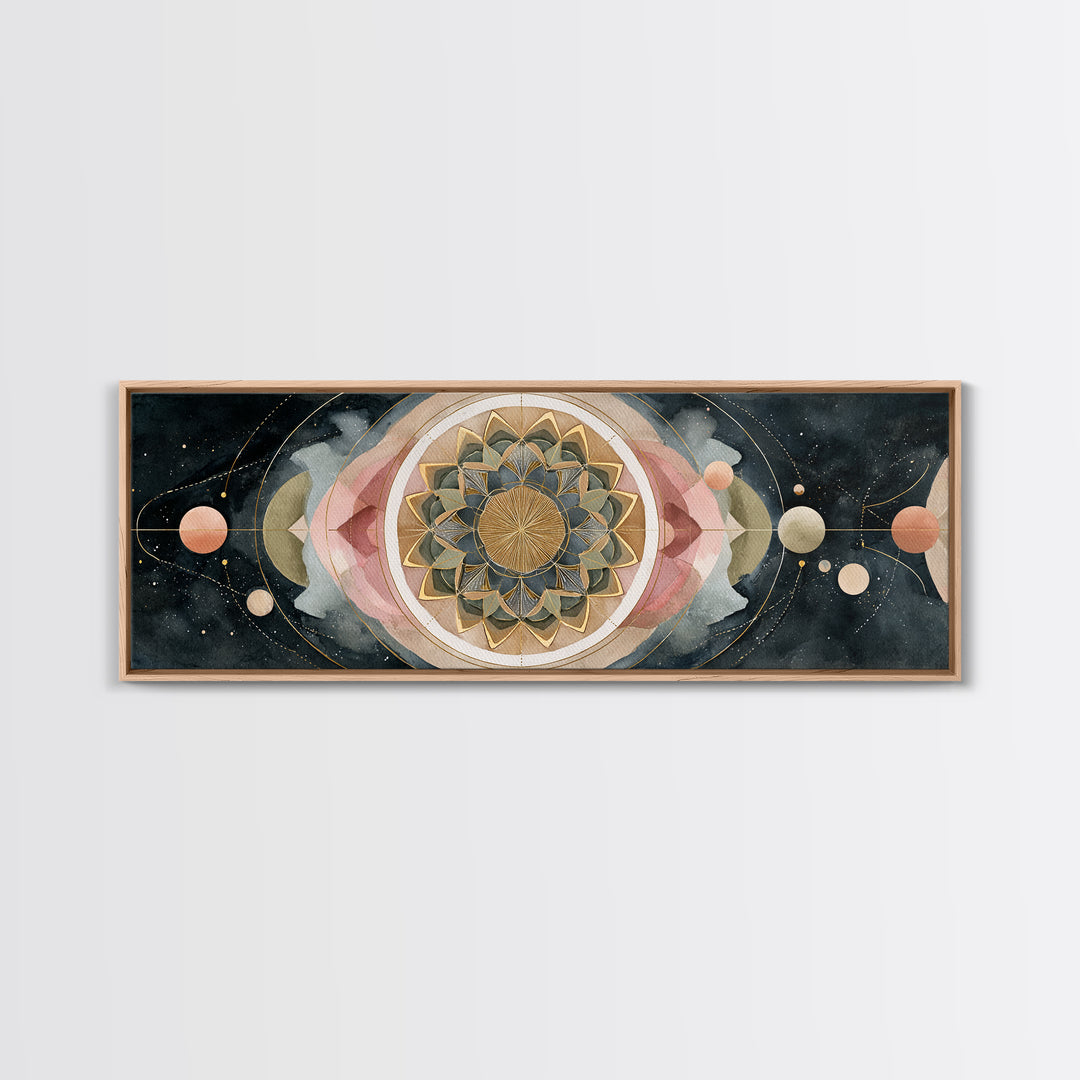 Sacred Geometry Mandala Canvas Print, Wall Art, Living Room Decor, Oil Painting, Minimalist Decor, Contemporary Art, WAL-3x1-85