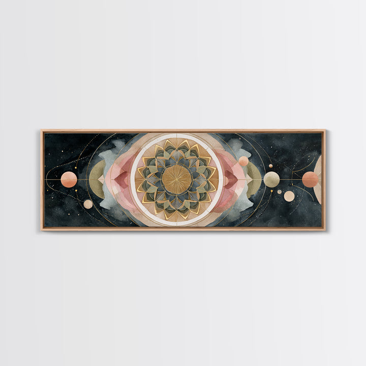 Sacred Geometry Mandala Canvas Print, Wall Art, Living Room Decor, Oil Painting, Minimalist Decor, Contemporary Art, WAL-3x1-85