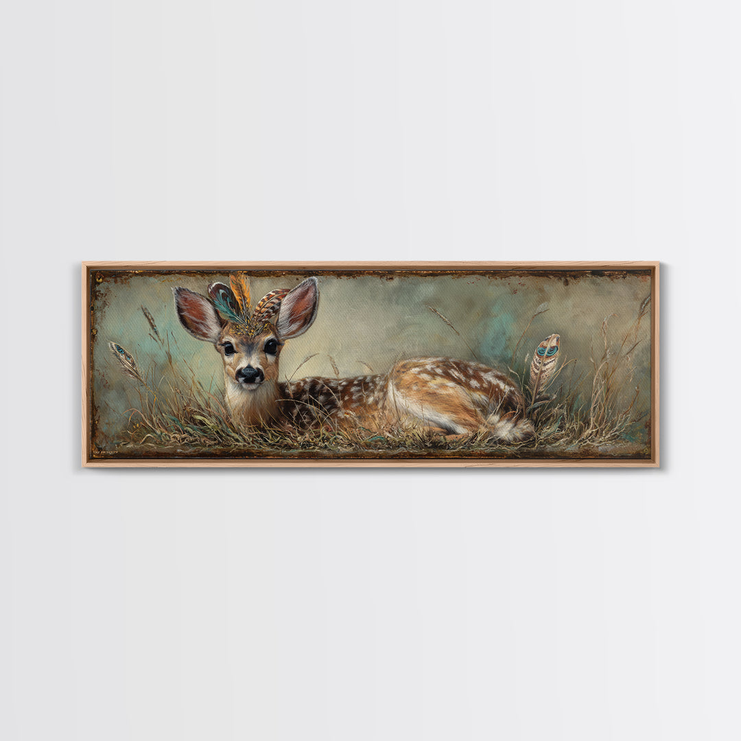 Whimsical Animal Portrait Framed Canvas Print, Wall Art, Wall Art Prints, Living Room Decor, Fine Art, Abstract Art, WAL-3x1-87