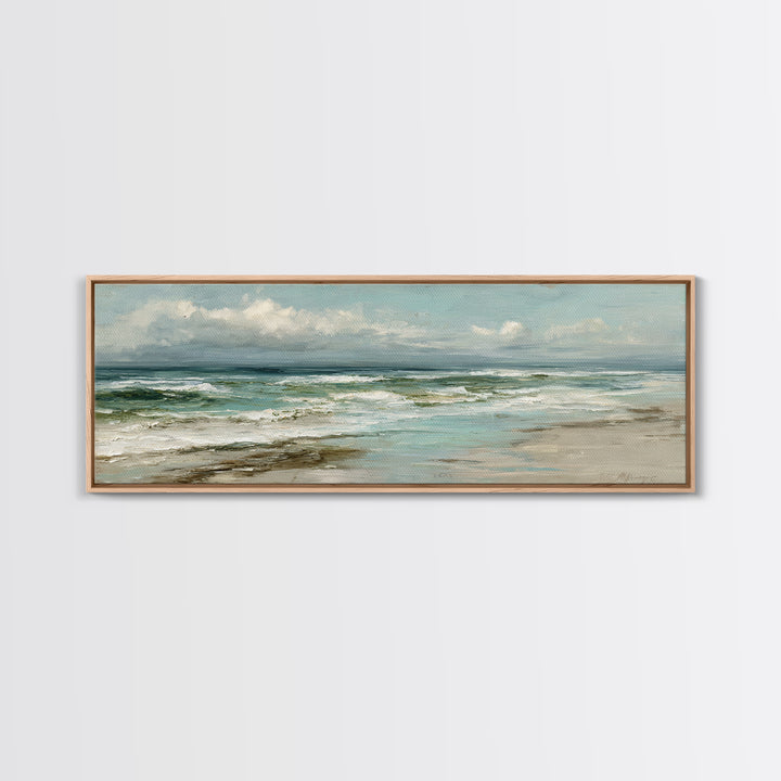 Classic Seascape with Dramatic Clouds Canvas Print, Wall Art, Art Print, Living Room Decor, Fine Art, Wall Hanging, WAL-3x1-91