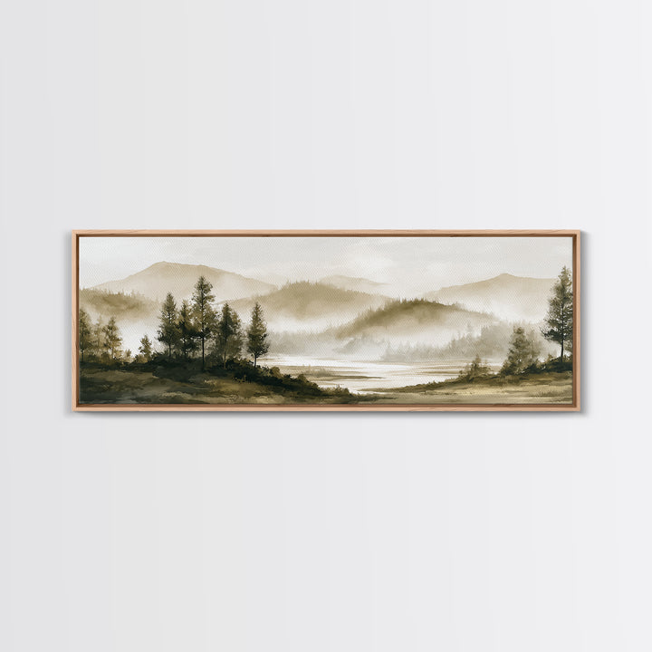 Moody Forest Landscape Canvas Print, Wall Art, Prints Wall Art, Living Room Decor, Oil Painting, Textured Painting, WAL-3x1-98