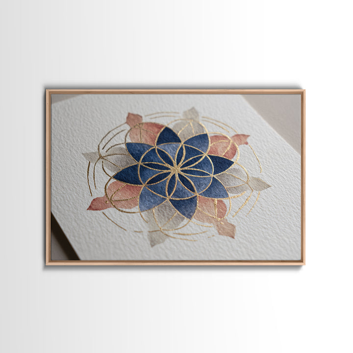 Sacred Geometry Mandala Canvas Print, Wall Art, Original Art, Living Room Decor, Fine Art, Modern Decor, Fine Art Print, WAL-3x2-1