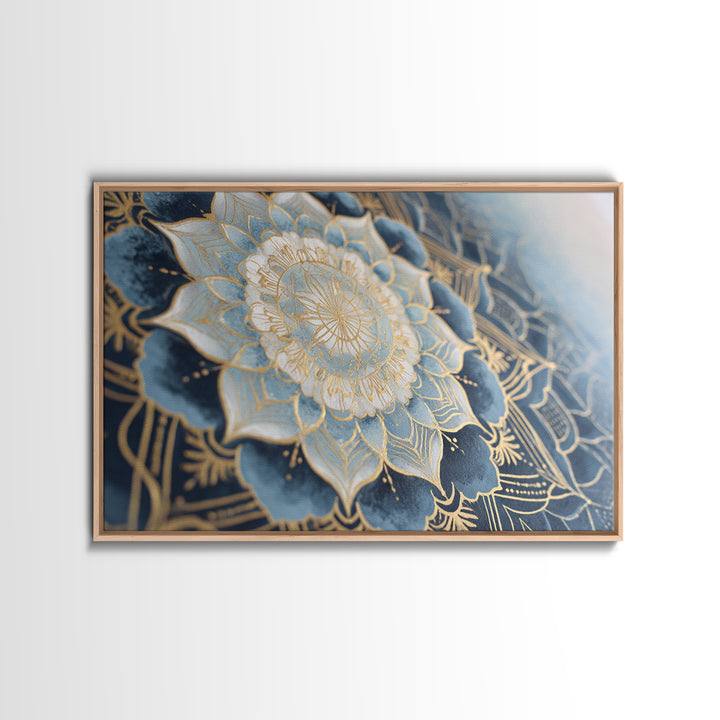 Sacred Geometry Mandala Framed Canvas Print, Wall Art, Wood Wall Art, Living Room Decor, Abstract Art, Textured Painting, WAL-3x2-25