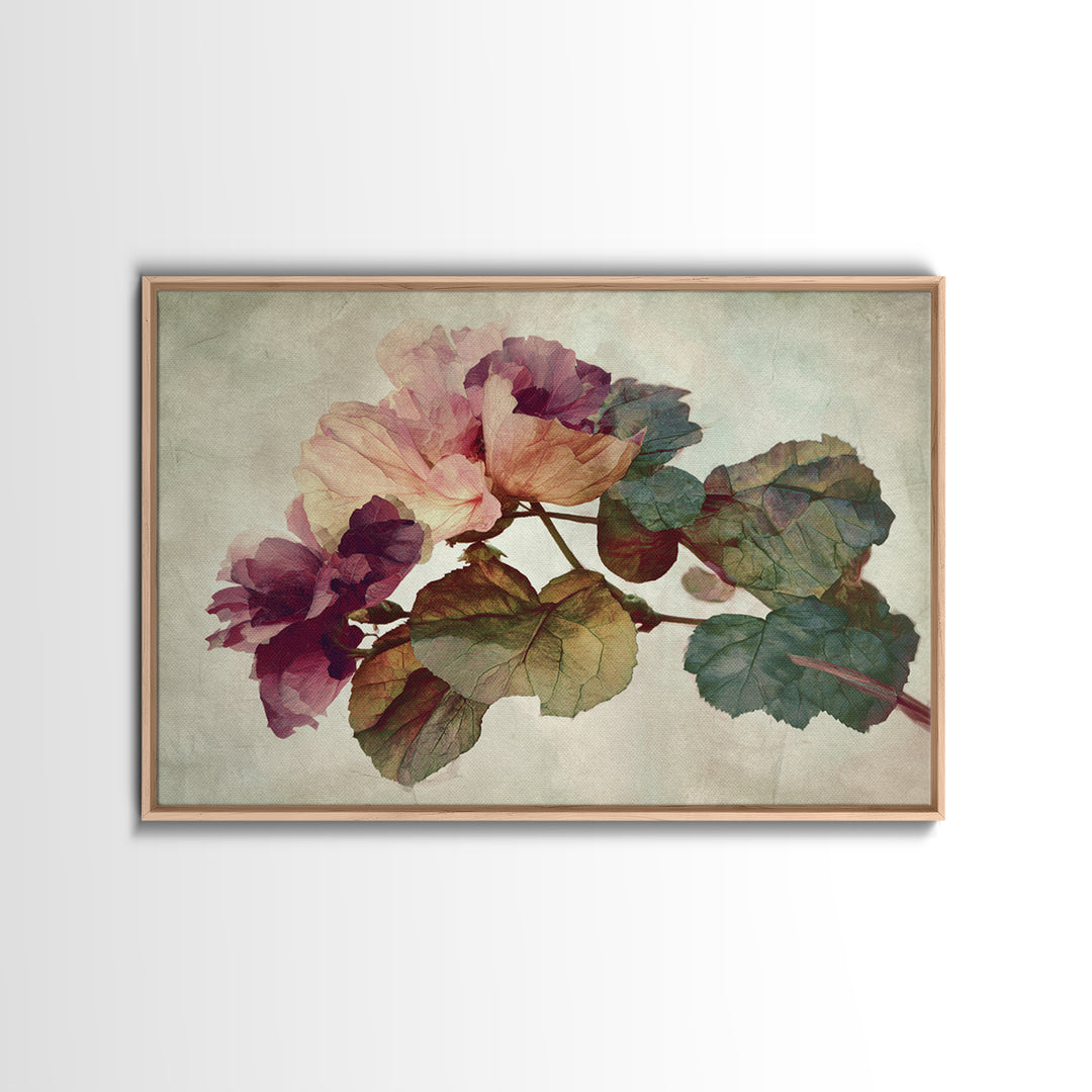 Large Botanical Print Canvas Print, Wall Art, Canvas Wall Art, Living Room Decor, Oil Painting, Statement Artwork, WAL-3x2-30